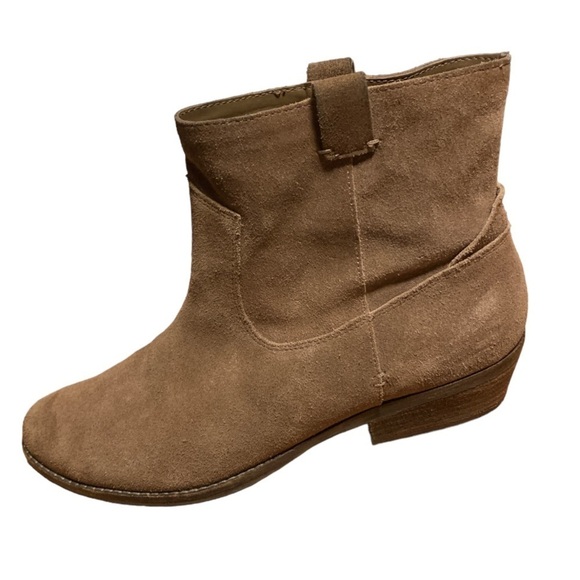 Dolce Vita Tan Suede Leather Ankle Boots Size 10 Western Style Bootie Pull On - Picture 8 of 8